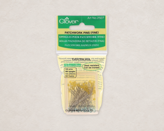 Clover Fine Patchwork Glasshead Pins – 100 Count