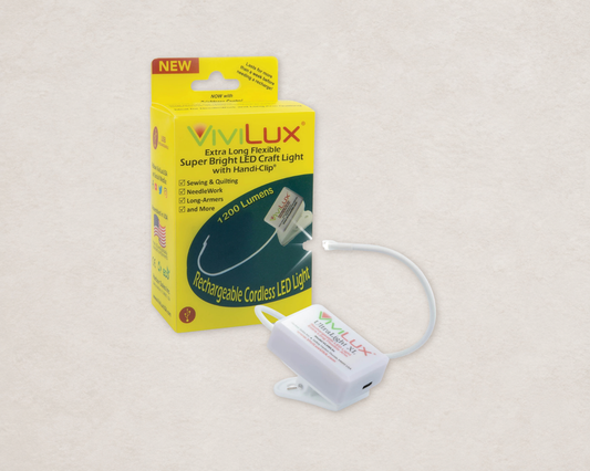 ViviLux UltraLight XL – Rechargeable LED Craft Light with Handi-Clip